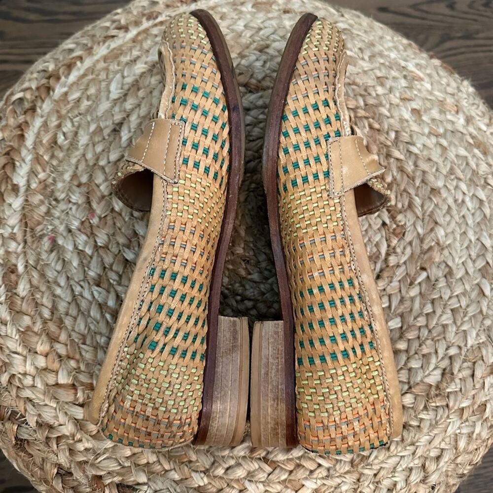 Amberone Woven Leather Loafers – Tan Multicolor Basketweave – Size 36 1/2 US 6 - Picture 5 of 10